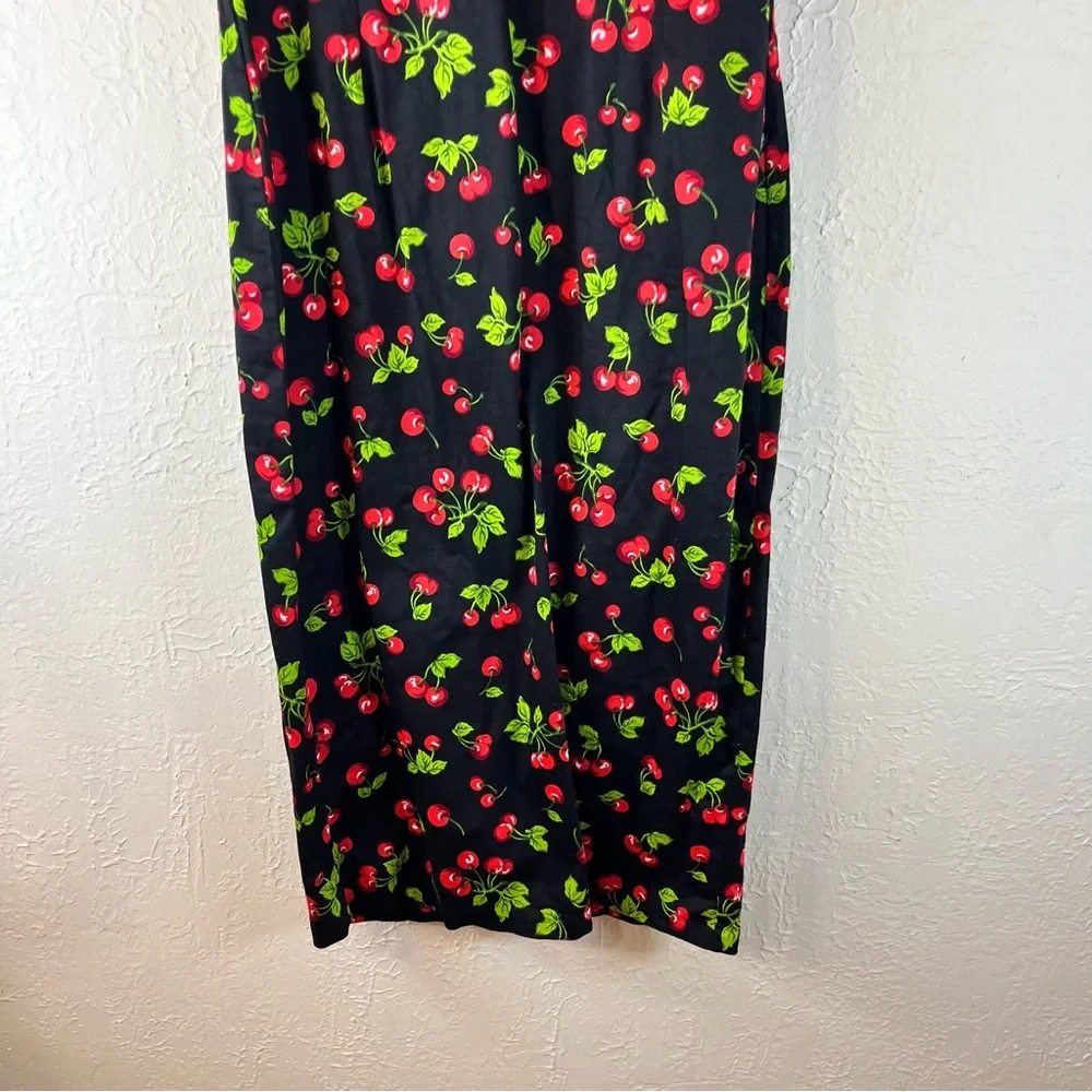 Pinup Couture Natasha Rockabilly Wiggle Cherry Print Dress - Picture 6 of 11